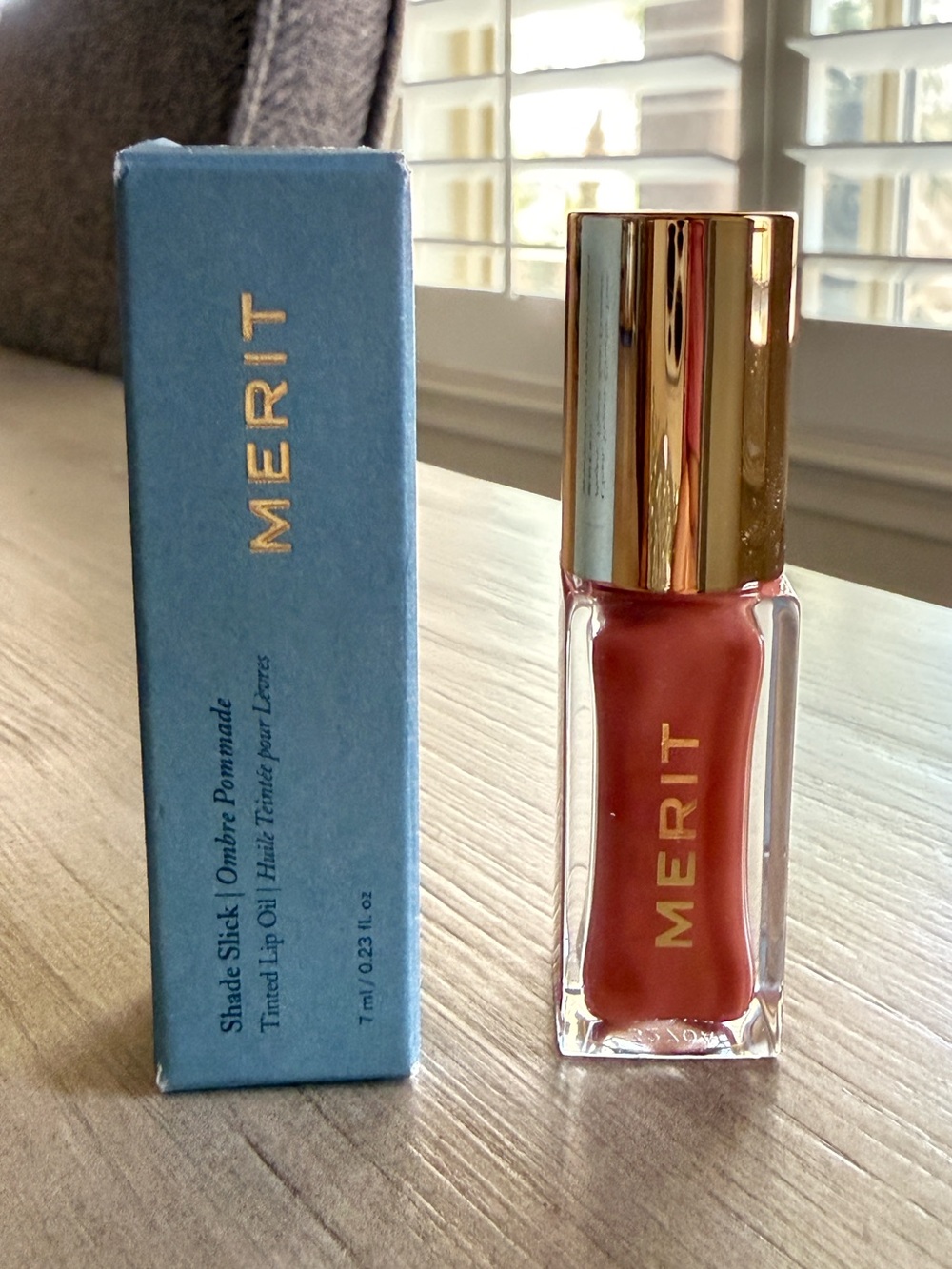 MERIT Shade Slick Tinted Lip Oil. New in box.